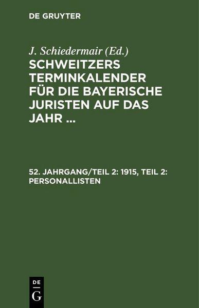 Produktbild: 1915, Teil 2: Personallisten