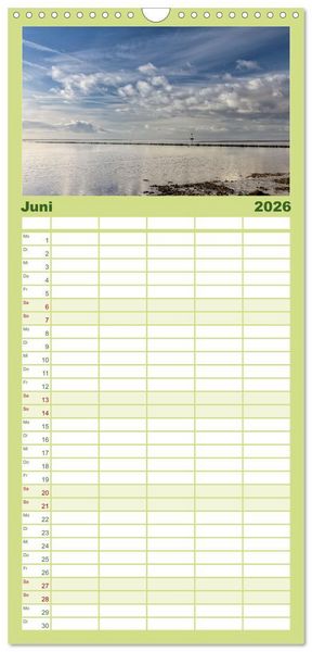 Produktbild: Familienplaner 2026 - Pellworm - Das Inselparadies mit 5 Spalten (Wandkalender, 21 x 45 cm) CALVENDO