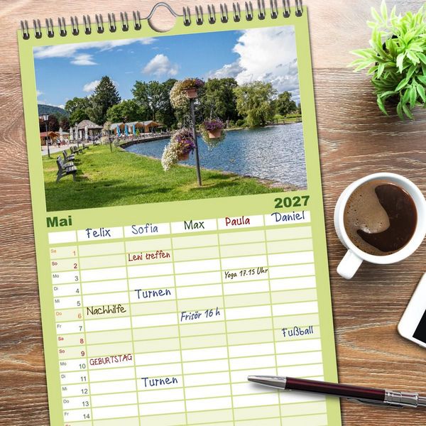 Produktbild: Familienplaner 2027 - Magischer Tegernsee mit 5 Spalten (Wandkalender, 21 x 45 cm) CALVENDO