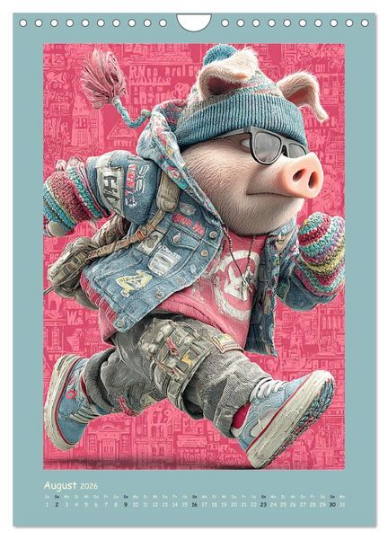 Produktbild: Street Hogz. Charakterschweine mit Haltung (Wandkalender 2026 DIN A4 hoch), CALVENDO Monatskalender