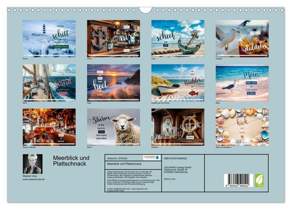 Produktbild: Meerblick und Plattschnack (Wandkalender 2026 DIN A3 quer), CALVENDO Monatskalender