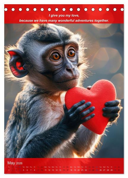 Produktbild: I'll give you my love (Desk Calendar 2026 DIN A5 portrait), CALVENDO 12 Month DeskCalendar