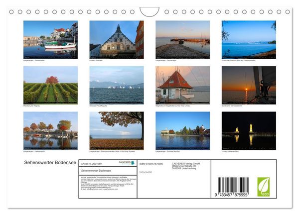 Produktbild: Sehenswerter Bodensee (Wandkalender 2026 DIN A4 quer), CALVENDO Monatskalender