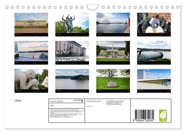 Produktbild: Oslo (Wandkalender 2026 DIN A4 quer), CALVENDO Monatskalender