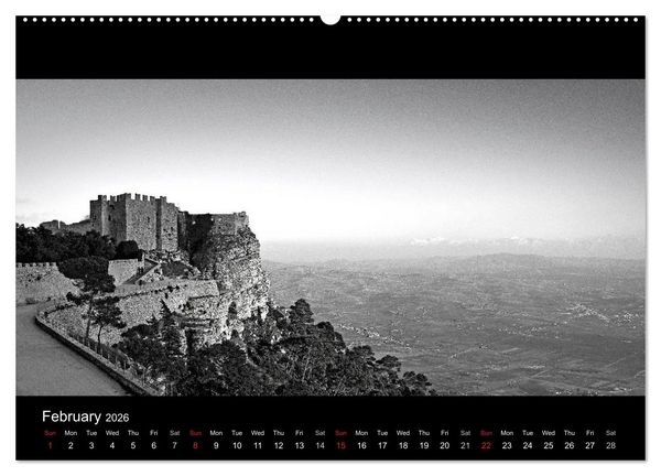 Produktbild: Black and White Sicily (High Quality Premium Wall Calendar 2026 DIN A2 landscape),CALVENDO 12 Month Wall Calendar