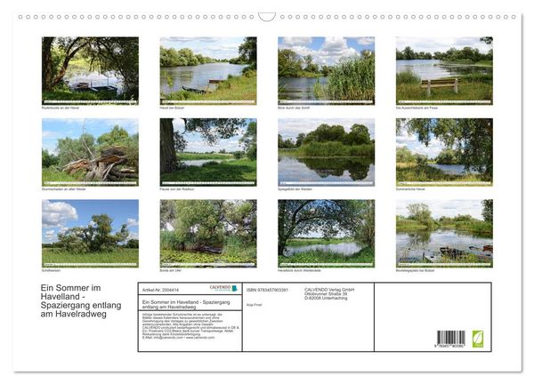 Produktbild: Ein Sommer im Havelland - Spaziergang entlang am Havelradweg (Wandkalender 2026 DIN A2 quer), CALVENDO Monatskalender
