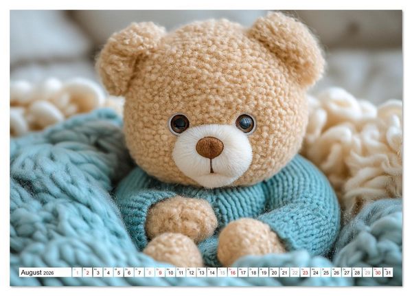 Produktbild: Teddy Babykalender - Jeden Monat zum Knuddeln s&uuml;&szlig; (Tischkalender 2026 DIN A5 quer), CALVENDO Monatskalender