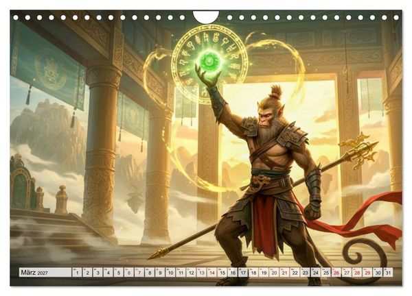 Produktbild: Sun Wukong - Die Reise des Affenk&ouml;nigs (Wandkalender 2027 DIN A4 quer), CALVENDO Monatskalender