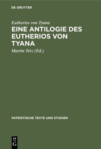 Produktbild: Eine Antilogie des Eutherios von Tyana