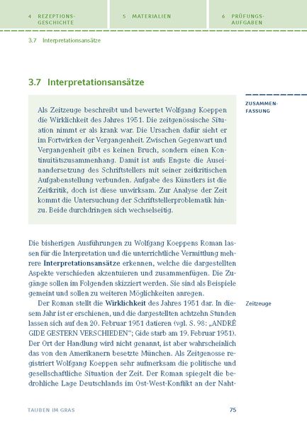 Tauben Im Gras Wolfgang Koeppen Tauben im Gras von Wolfgang Koeppen. - Geschichte Schulbuch - 978-3