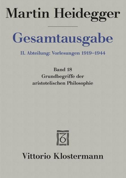 Produktbild: Grundbegriffe der aristotelischen Philosophie (Sommersemester 1924)