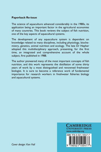 Produktbild: Nutrition of Pond Fishes