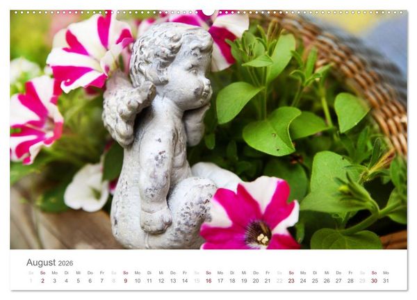 Produktbild: Engel in Haus und Garten (Wandkalender 2026 DIN A2 quer), CALVENDO Monatskalender
