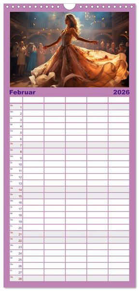 Produktbild: Familienplaner 2026 - Verzaubert von Magie und Romantik mit 5 Spalten (Wandkalender, 21 x 45 cm) CALVENDO