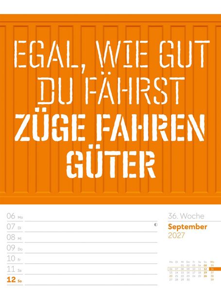 Produktbild: Klartext Spr&uuml;chekalender Wochenplaner 2027