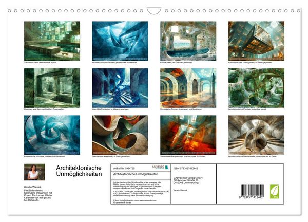 Produktbild: Architektonische Unm&ouml;glichkeiten (Wandkalender 2026 DIN A3 quer), CALVENDO Monatskalender