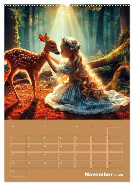 Produktbild: K&ouml;nigliche Momente - Kleine Prinzessin im M&auml;rchenwald (hochwertiger Premium Wandkalender 2026 DIN A2 hoch), Kunstdruck in Hochglanz