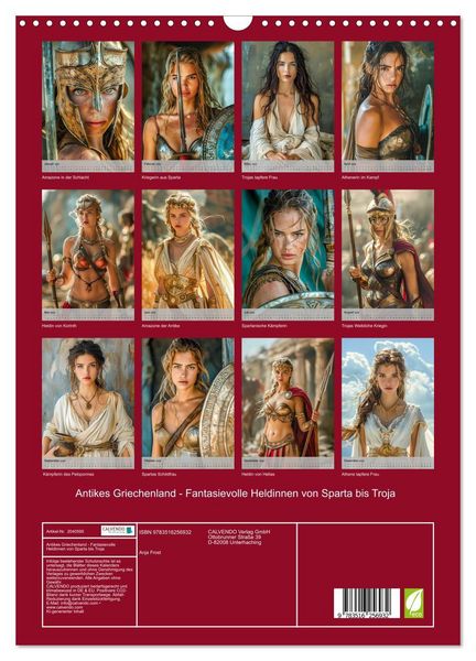 Produktbild: Antikes Griechenland - Fantasievolle Heldinnen von Sparta bis Troja (Wandkalender 2026 DIN A3 hoch), CALVENDO Monatskalender
