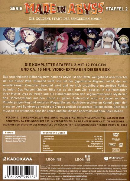 Produktbild: Made in Abyss - Staffel 2 - Komplett [2 DVDs]