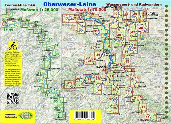 Produktbild: TourenAtlas TA4 Oberweser-Leine