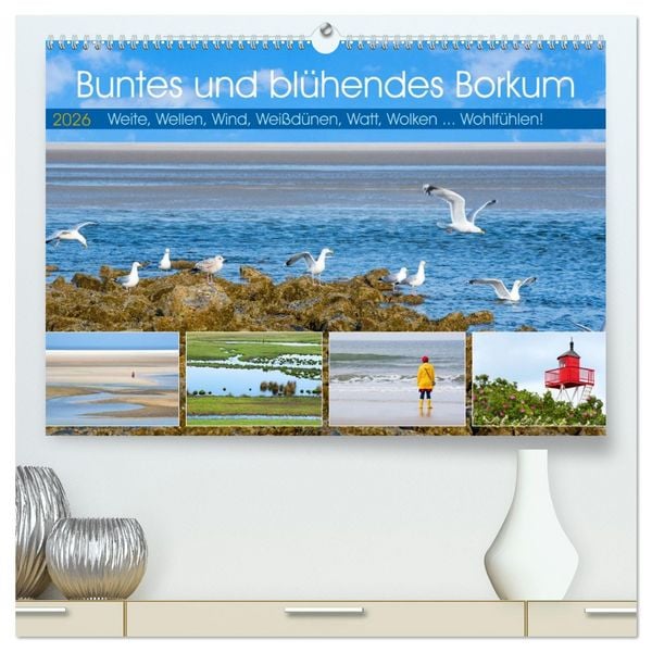 Produktbild: Buntes und bl&uuml;hendes Borkum (hochwertiger Premium Wandkalender 2026 DIN A2 quer), Kunstdruck in Hochglanz