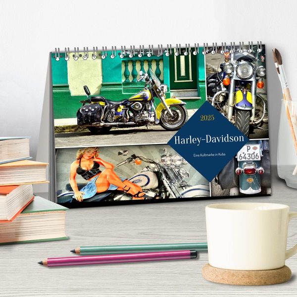 Produktbild: Harley-Davidson - Eine Kultmarke in Kuba (Tischkalender 2025 DIN A5 quer), CALVENDO Monatskalender