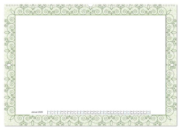 Produktbild: Bastelkalender Nostalgie-Rahmen 2026 (hochwertiger Premium Wandkalender 2026 DIN A2 quer), Kunstdruck in Hochglanz