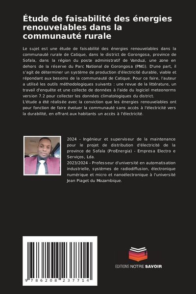 Produktbild: &Eacute;tude de faisabilit&eacute; des &eacute;nergies renouvelables dans la communaut&eacute; rurale