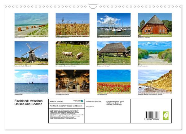 Produktbild: Fischland: zwischen Ostsee und Bodden (Wandkalender 2026 DIN A3 quer), CALVENDO Monatskalender