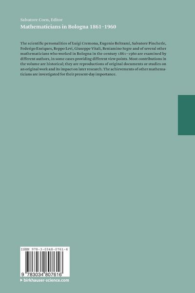 Produktbild: Mathematicians in Bologna 1861&ndash;1960