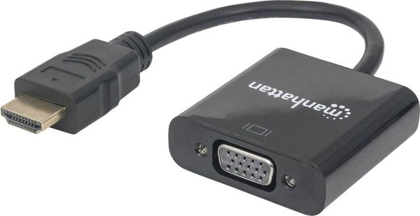 Manhattan 151467 HDMI / VGA Adapter [1x HDMI-Stecker - 1x VGA-Buchse] Schwarz 0.26m