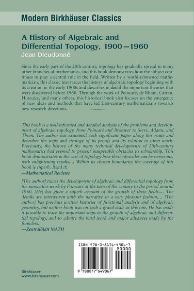 Produktbild: A History of Algebraic and Differential Topology, 1900 - 1960