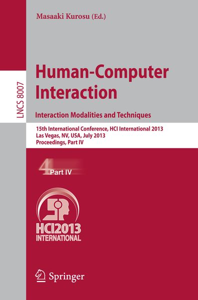 Produktbild: Human-Computer Interaction: Interaction Modalities and Techniques