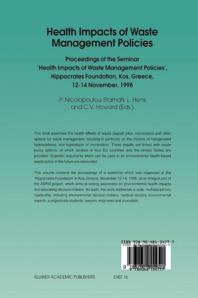 Produktbild: Health Impacts of Waste Management Policies