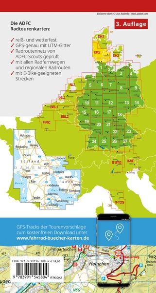 Produktbild: BVA ADFC Radtourenkarte D&auml;nemark, J&uuml;tland S&uuml;den, F&uuml;nen/Denmark, Jutland South, Funen 1:150.000