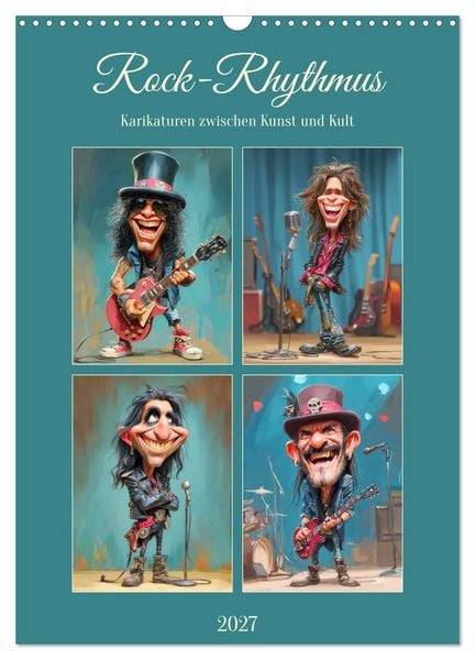 Produktbild: Rock-Rhythmus. Karikaturen zwischen Kunst und Kult (Wandkalender 2027 DIN A3 hoch), CALVENDO Monatskalender