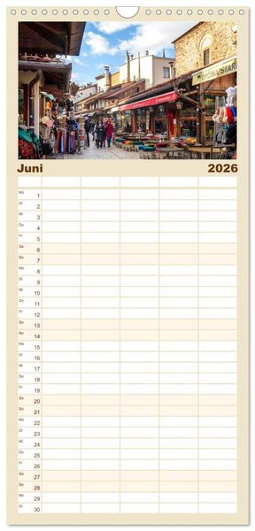 Produktbild: Familienplaner 2026 - Sarajevo - Vielf&auml;ltige Hauptstadt von Bosnien und Herzegowina mit 5 Spalten (Wandkalender, 21 x 45 cm) CALVENDO