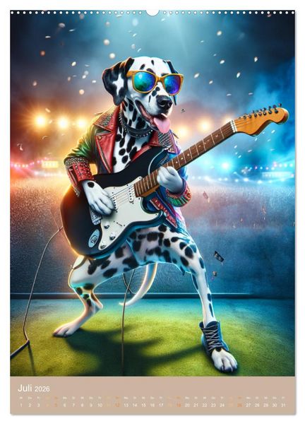 Produktbild: Rockstar Dalmatiner (Wandkalender 2026 DIN A2 hoch), CALVENDO Monatskalender