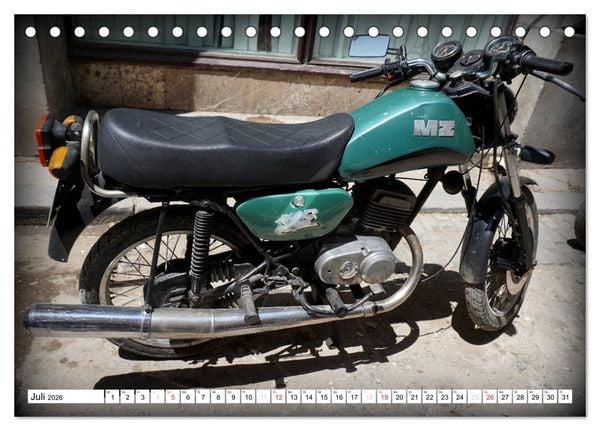 Produktbild: Mythos MZ - Ein DDR-Motorrad auf Kuba (Tischkalender 2026 DIN A5 quer), CALVENDO Monatskalender