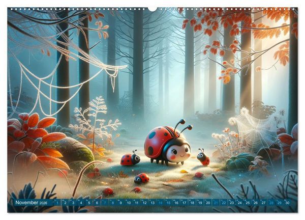Produktbild: Kleine K&auml;fer, gro&szlig;e Abenteuer: Ein Jahreskalender f&uuml;r Kinder (hochwertiger Premium Wandkalender 2026 DIN A2 quer), Kunstdruck in Hochglanz