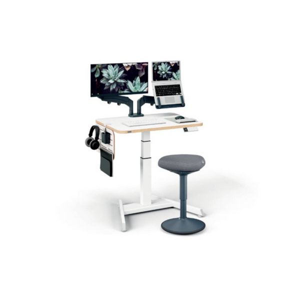 Produktbild: Leitz Monitorhalterung Monitor+Laptoparm Ergo 1 Display(s) 81,3 cm (32") Dunkelgrau H&ouml;henverstellbar, Drehbar, Neigbar, Schwenkbar