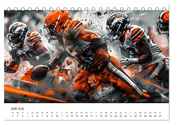 Produktbild: American Football - coole Momente (Tischkalender 2026 DIN A5 quer), CALVENDO Monatskalender