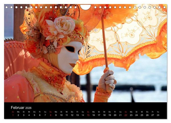 Produktbild: Venedig Maskenball (Wandkalender 2026 DIN A4 quer), CALVENDO Monatskalender