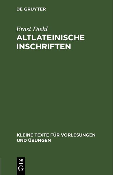 Produktbild: Altlateinische Inschriften