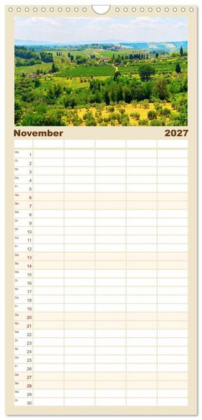 Produktbild: Familienplaner 2027 - San Gimignano, die Stadt der T&uuml;rme mit 5 Spalten (Wandkalender, 21 x 45 cm) CALVENDO