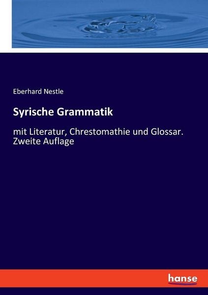 Syrische Grammatik, Taschenbuch von Eberhard Nestle, Hansebooks, 9783348096133