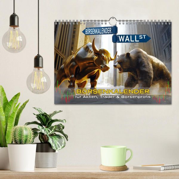 Produktbild: B&ouml;rsenkalender &ndash; der Kalender f&uuml;r Aktien, Trader und B&ouml;rsenprofis. (Wandkalender 2026 DIN A4 quer), CALVENDO Monatskalender