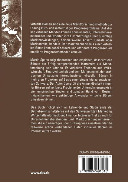 Produktbild: Virtuelle B&ouml;rsen als Instrument zur Marktforschung