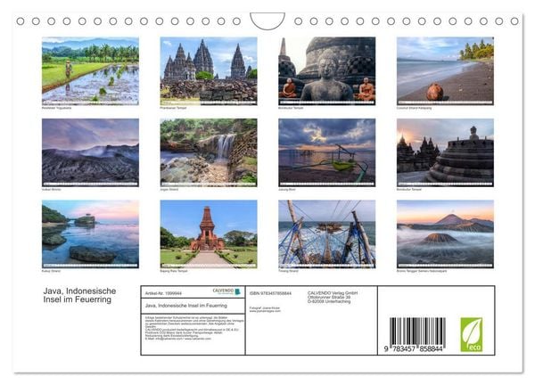 Produktbild: Java, Indonesische Insel im Feuerring (Wandkalender 2026 DIN A4 quer), CALVENDO Monatskalender