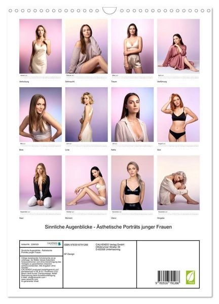 Produktbild: Sinnliche Augenblicke - &Auml;sthetische Portr&auml;ts junger Frauen (Wandkalender 2027 DIN A3 hoch), CALVENDO Monatskalender